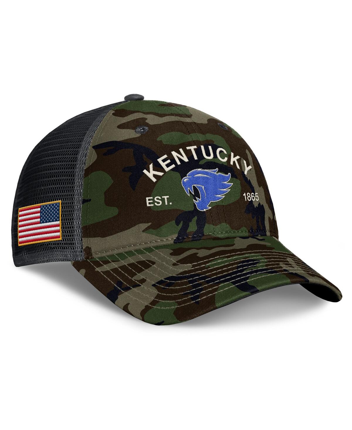 Nike Men's Camo Kentucky Wildcats 2025 Military Appreciation Rise Adjustable Trucker Hat