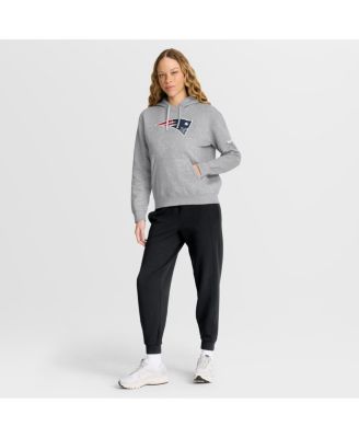 Women's Heather Gray New England Patriots Club Fleece Pullover Hoodie