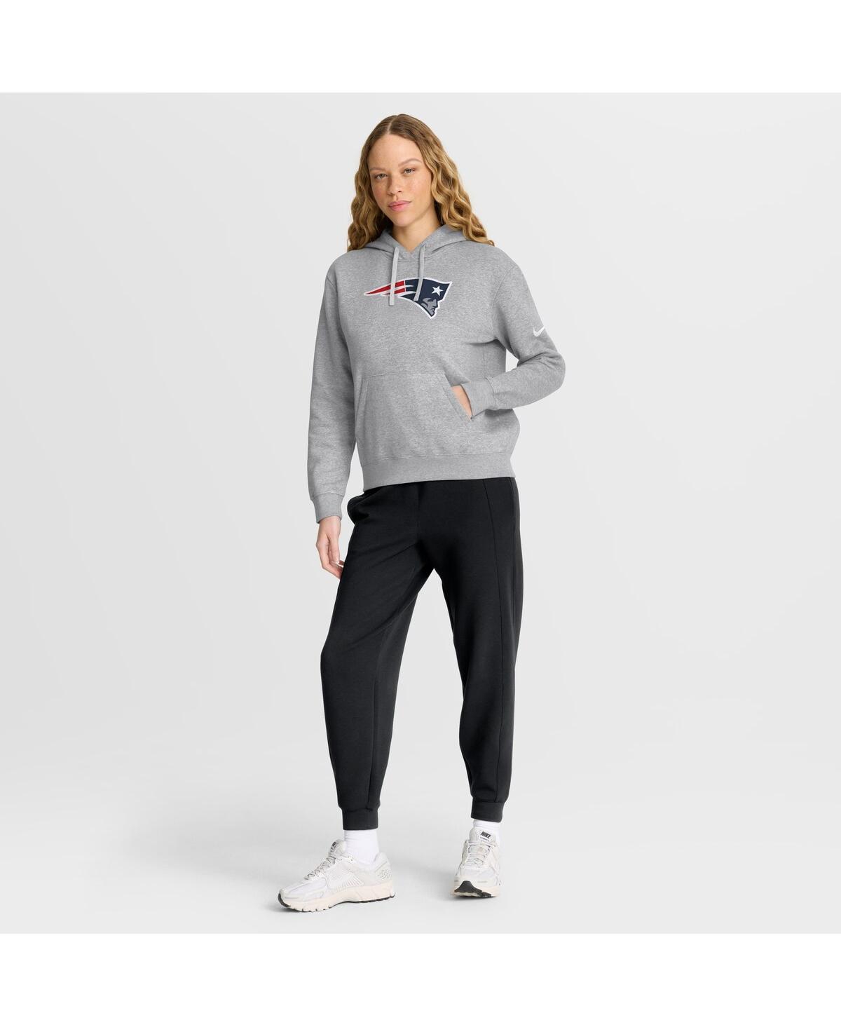 Nike Women's Heather Gray New England Patriots Club Fleece Pullover Hoodie