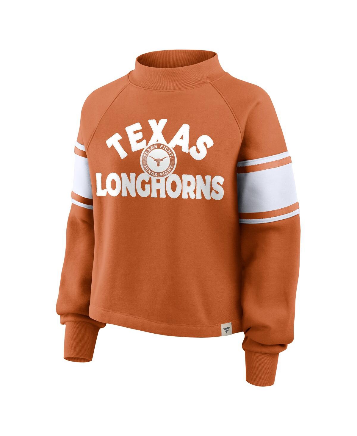 Fanatics Women's Texas Orange Texas Longhorns Oversized Hometown Premium Punt Coverage Raglan Pullover Sweats In Brown
