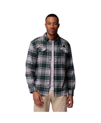 Men's Green Michigan State Spartans Flare Gun Omni-Wick Flannel Long Sleeve Button-Up Shirt