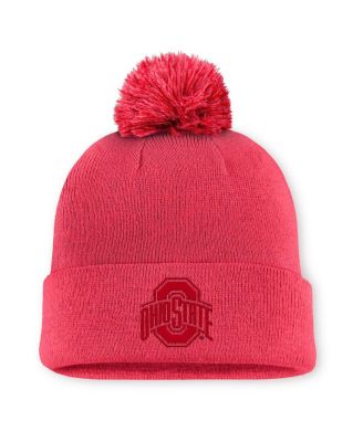Nike - Men's Scarlet Ohio State Buckeyes Primetime Peak Campus Cuffed Knit Hat with Pom