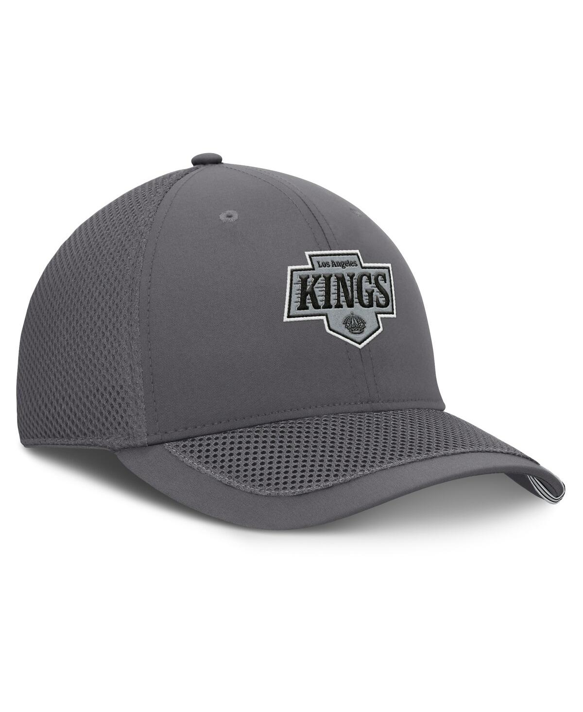 Fanatics Men's Gray Los Angeles Kings Clincher Team Stripes Flex Hat