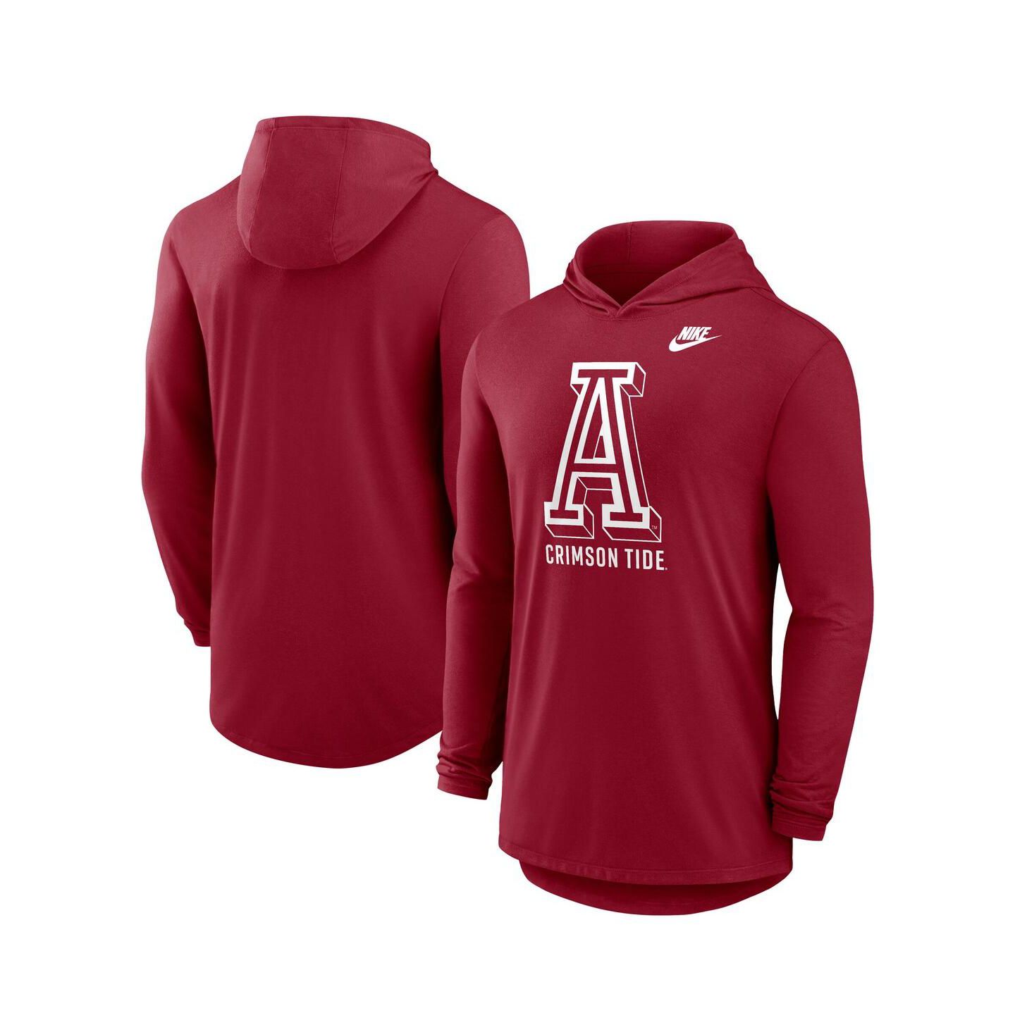 Мужское худи Nike Crimson Alabama Crimson Tide Legacy Tri-Blend Dri-FIT Long Sleeve T-Shirt — фото 1