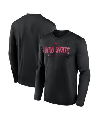 Nike - Men's Black Ohio State Buckeyes 2025 Courtside Basketball Shootaround Legend Dri-FIT Long Sleeve T-Shirt