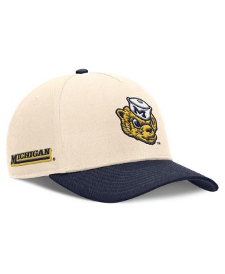 Nike - Men's Natural/Navy Michigan Wolverines Academic Rise Dri-FIT Adjustable Hat