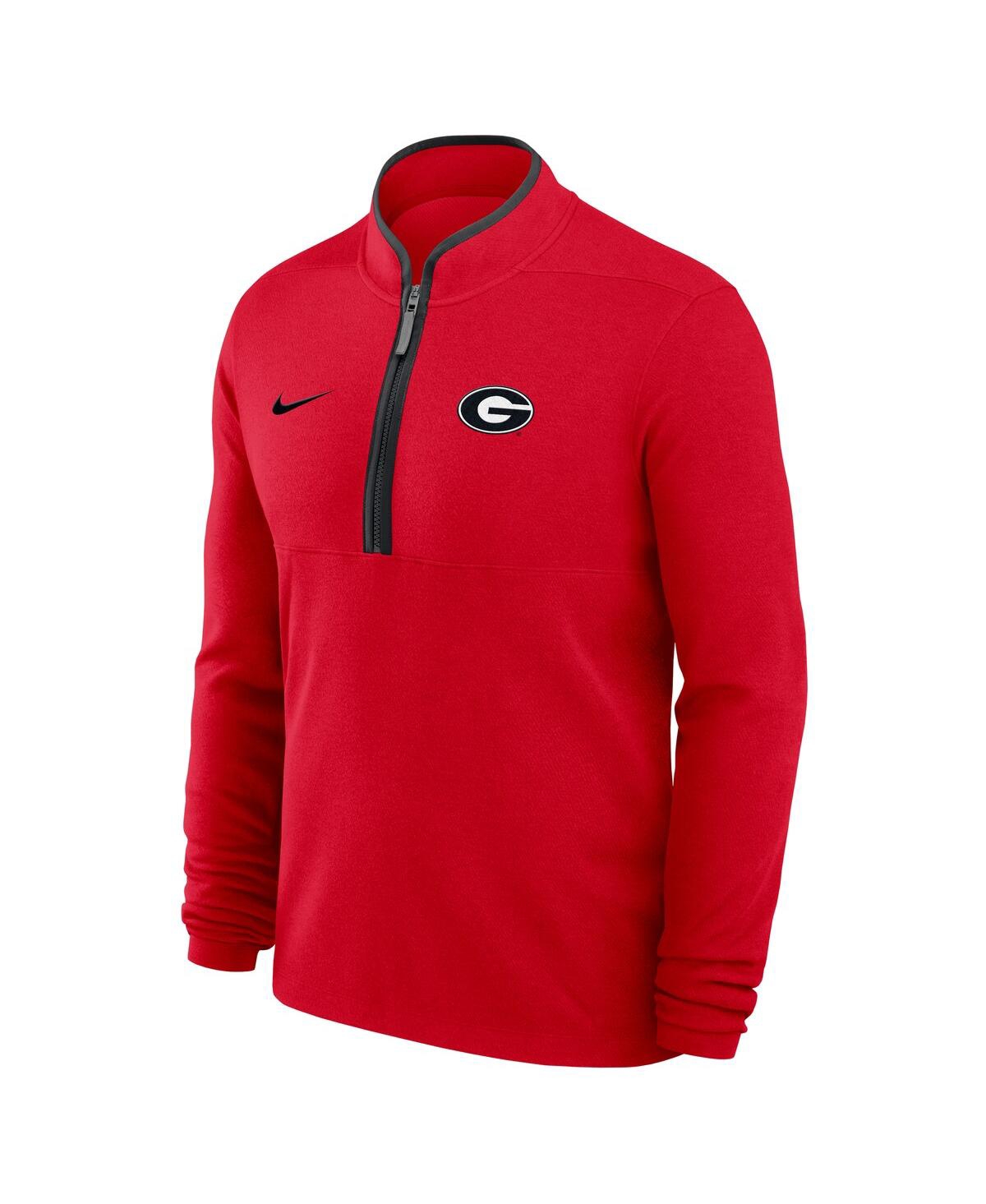 Nike Men's Red Georgia Bulldogs Courtside Victory Dri-fit Half-Zip Pullover Hoodie