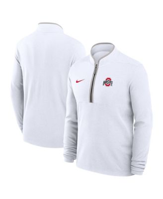 Nike - Men's White Ohio State Buckeyes Courtside Victory Dri-FIT Half-Zip Pullover Sweatshirt