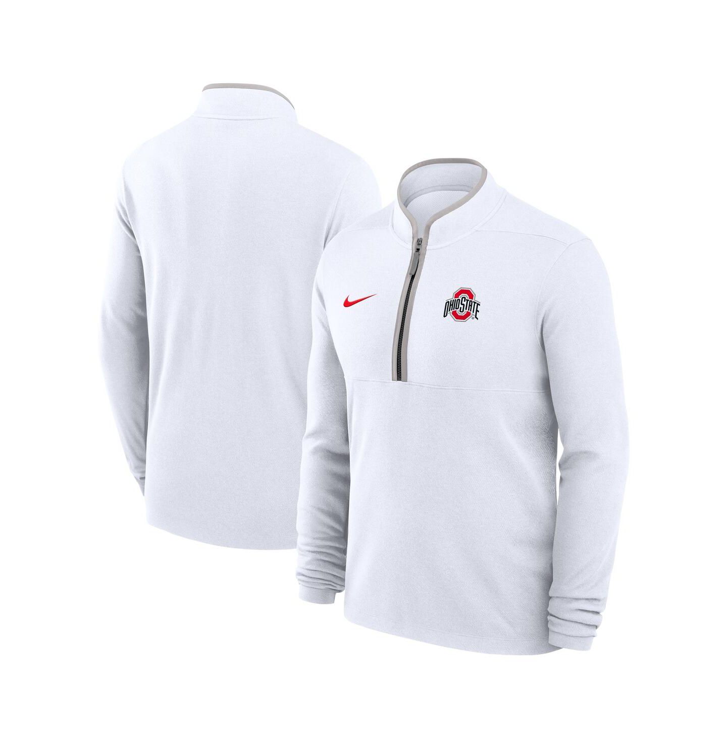 Мужской свитшот Nike White Ohio State Buckeyes Courtside Victory Dri-FIT Half-Zip Pullover — фото 1