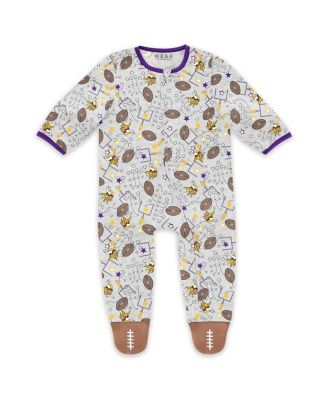 Baby Boys and Girls Newborn 2-Piece Minnesota Vikings Sleep and Play Full-Zip Sleeper Bib Set