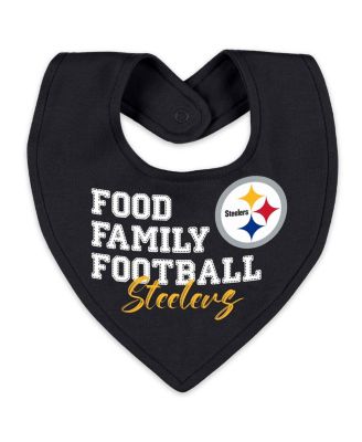 Baby Boys and Girls Newborn 2-Piece Pittsburgh Steelers Sleep and Play Full-Zip Sleeper Bib Set
