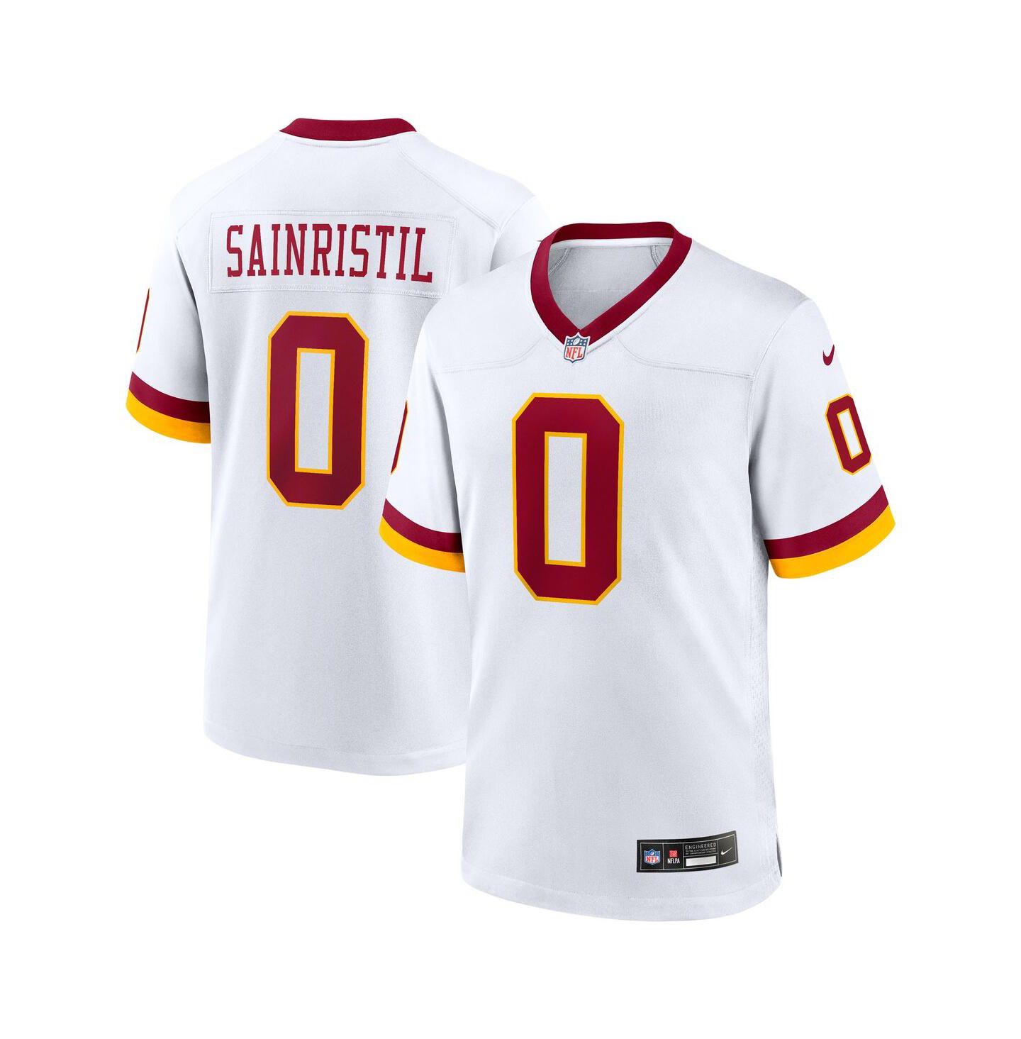 Мужской топ Nike Mike Sainristil White Washington Commanders Game Super Bowl Era Jersey — фото 1