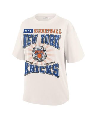 Women's Cream New York Knicks Ball Boyfriend T-Shirt
