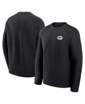 Nike - Men's Black Green Bay Packers Tech Fleece Raglan Sweatshirt