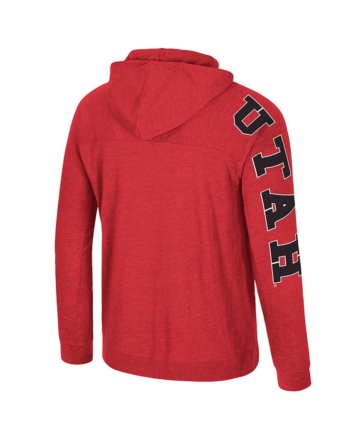 Colosseum Men's Red Utah Utes Back in Business Long Sleeve Raglan Hooded T-Shirt