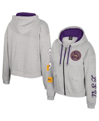 Colosseum - Women's Gray LSU Tigers Alfie Full-Zip Hoodie Jacket