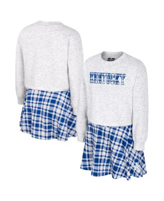 Colosseum - Big Girls Gray Kentucky Wildcats Marceline Plaid Skirt and Top Set