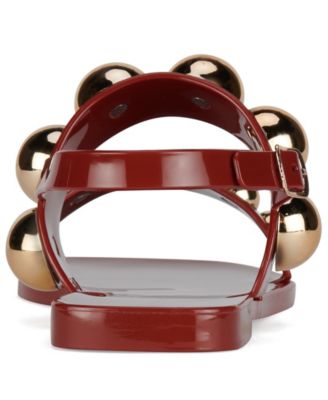 Women's Gum-Drop Studded Flat Jelly Sandals