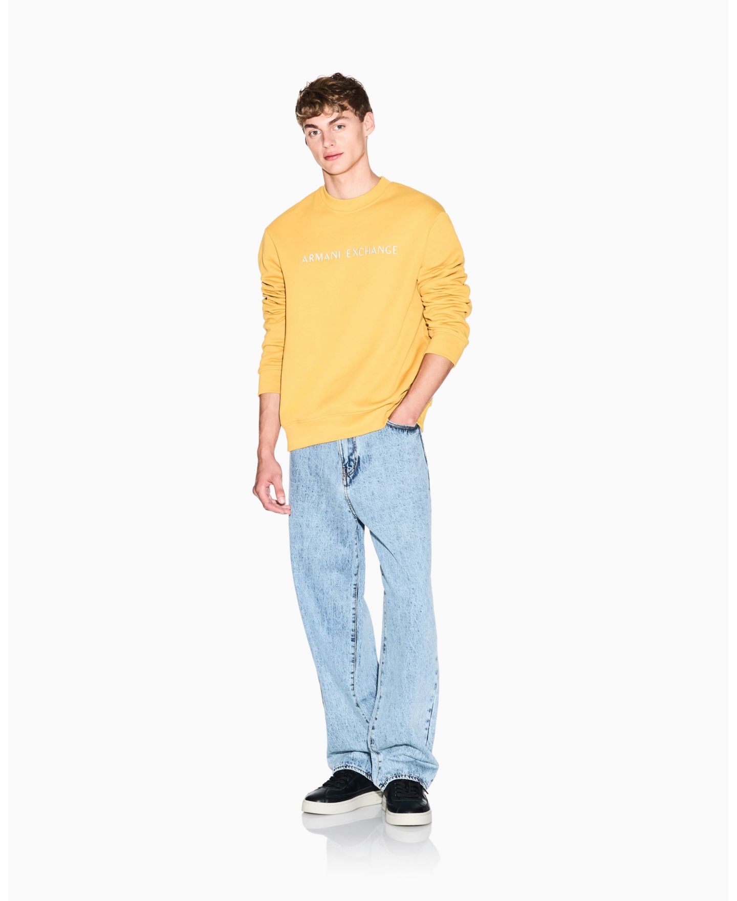 Мужское флисовое худи A|X Armani Exchange с графикой на груди, цвет: Оливковый — фото 2