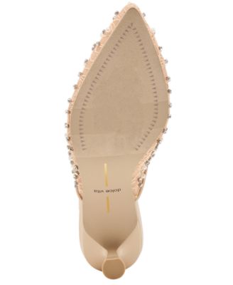 Women's Cleo Imitation Pearl Pointed Toe Mule Pumps