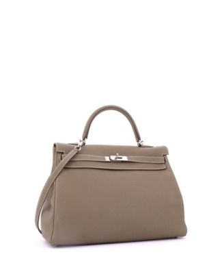 Kelly 35 Handbag Grey Togo with Palladium Hardware