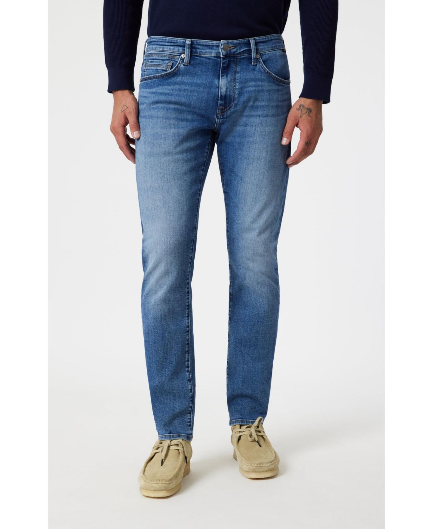 Мужские джинсы Mavi Jeans Jake Regular Rise Skinny Leg In Mid Brushed Nashville — фото 1