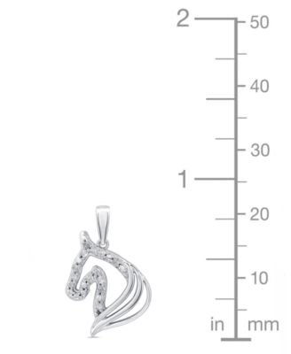 Diamond Horse Pendant Necklace (1/10 ct. t.w.) in Sterling Silver