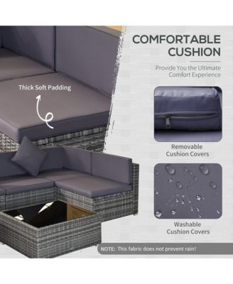 7-Piece Outdoor Patio Furniture Set w/ Rat Wicker,