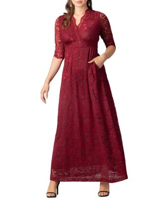 Women's Maria Lace A-Line Evening Gown with Pockets