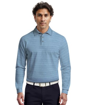 Men's Jaspe Print Long-Sleeve Golf Polo Shirt