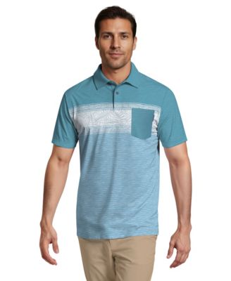 Men's Engineered Textured Color-Block Short-Sleeve Golf Polo Shirt