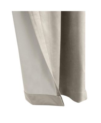 Seren Classic Velvet Room Darkening Dual Header Energy Efficient Curtain Panel 50" x 95" Oyster