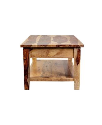 Taos Solid Sheesham Wood Coffee Table, Natural