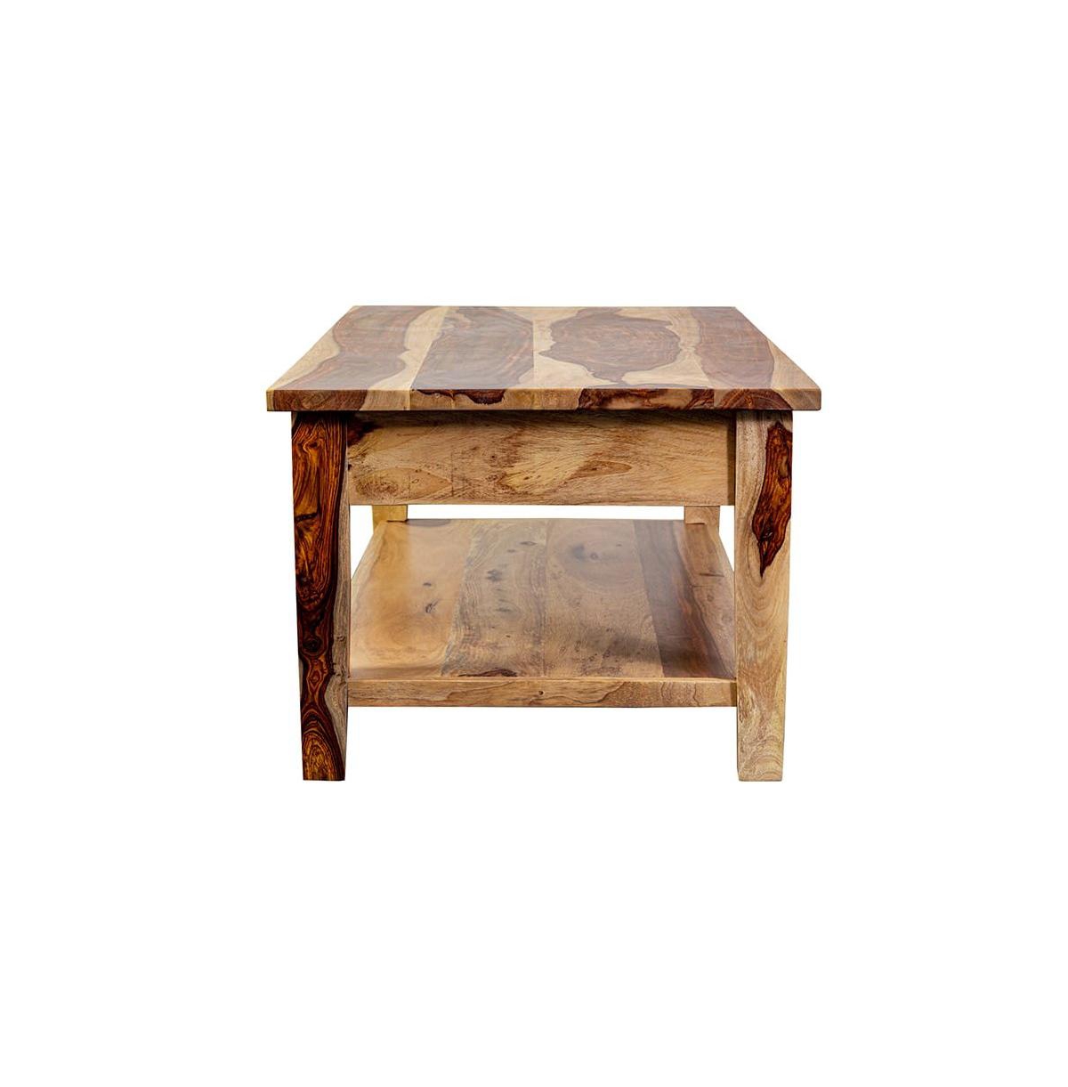 Porter Designs Taos Solid Sheesham Wood Coffee Table, Natural