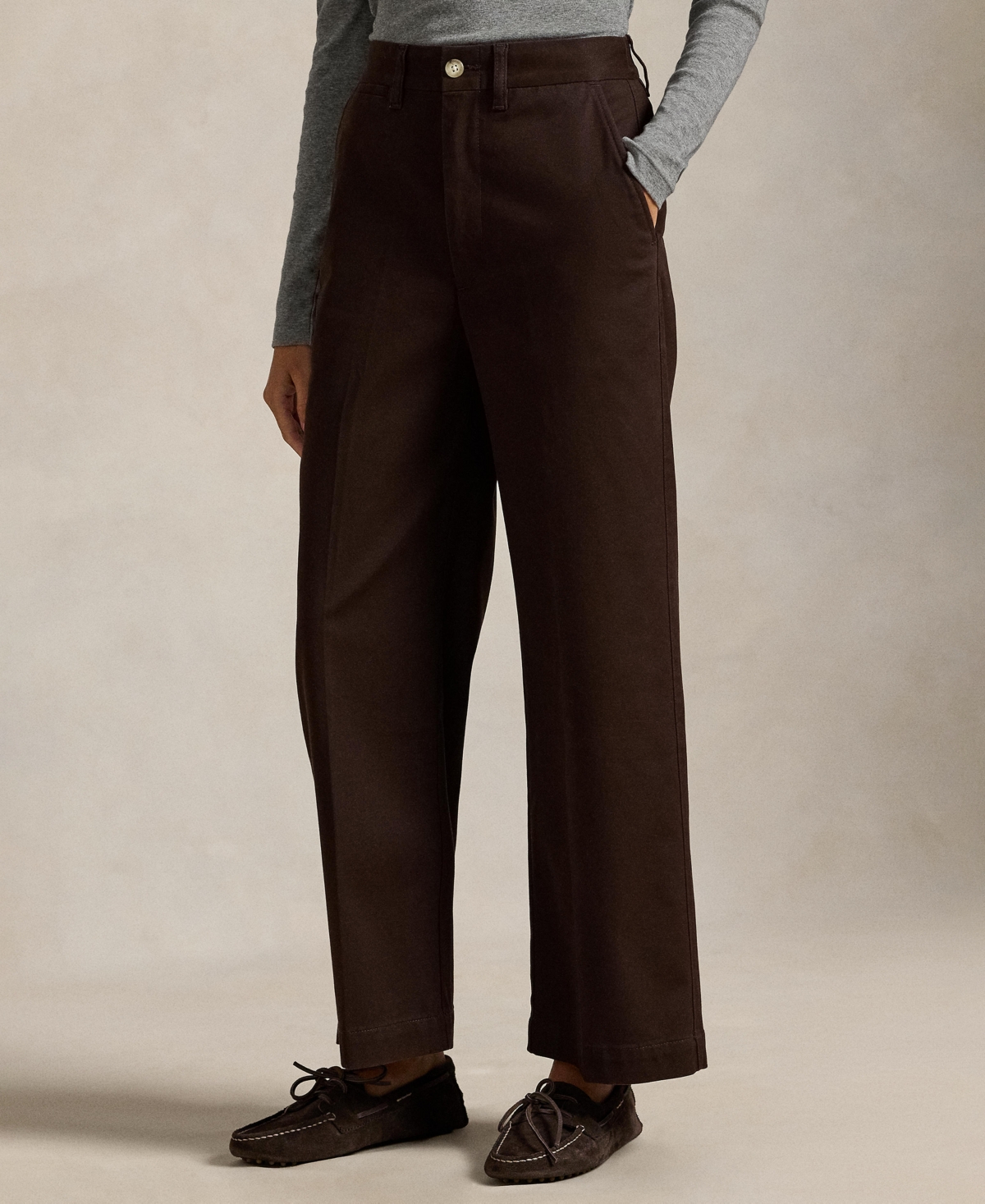 Polo Ralph Lauren Women's Chino Wide-leg Pants In Brown