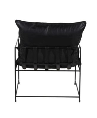 Hagen Black Iron Frame Accent Chair, Black