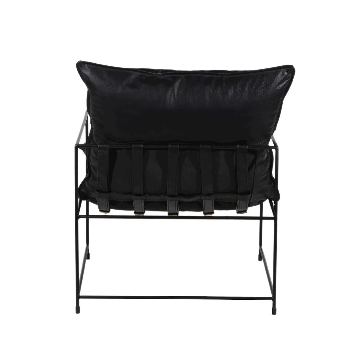 Porter Designs Hagen Black Iron Frame Accent Chair, Black