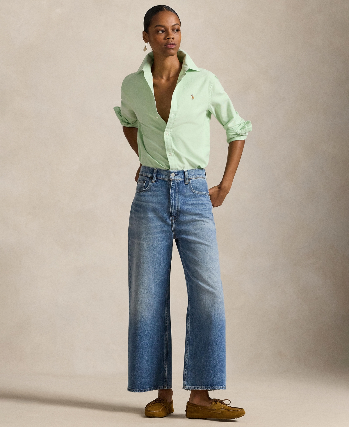 Polo Ralph Lauren Women's Classic-fit Oxford Shirt In Green