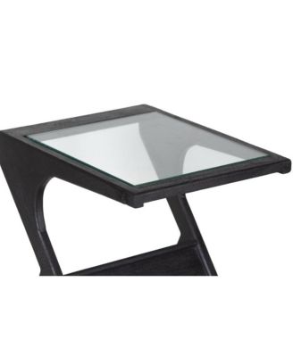 Canberra Solid Mango Wood End Table, Black