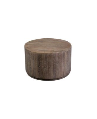 Drum Gray Wash Mango Wood Coffee Table, Gray