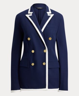 Women's Two-Tone Double-Breasted Pique Blazer