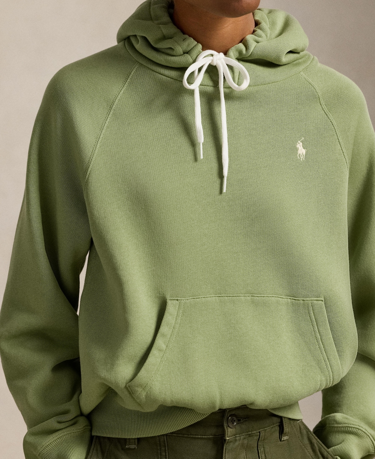 Polo Ralph Lauren Women's Shrunken Fit Fleece Hoodie Sweatshirt In Green