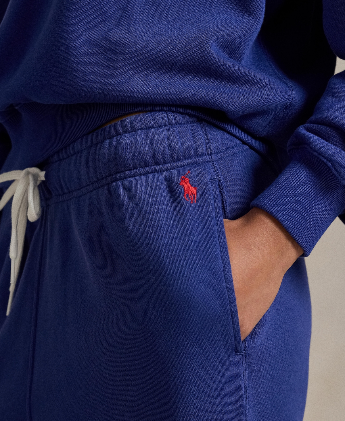 Polo Ralph Lauren Women's Drawstring Fleece Wide-leg Sweatpant In Blue