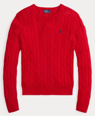 Women's Cable-Knit Cotton Crewneck Sweater