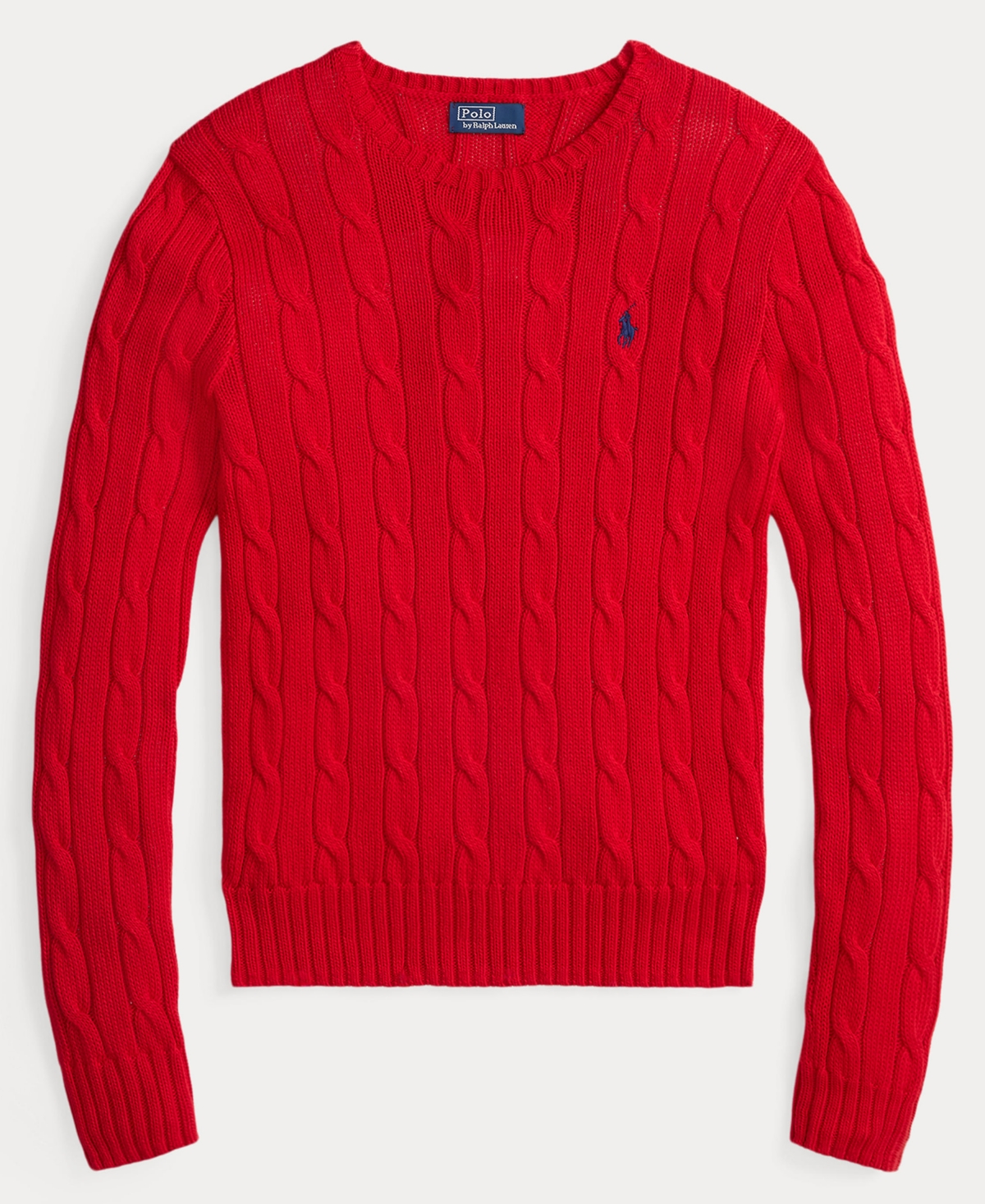 Polo Ralph Lauren Women's Cable-knit Cotton Crewneck Sweater In Red