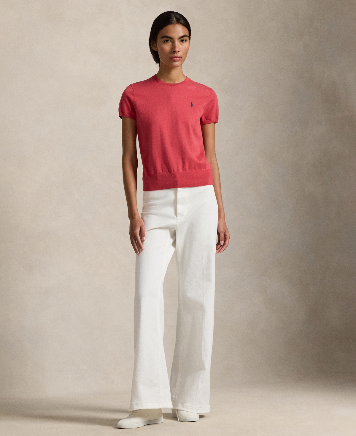 Polo Ralph Lauren Women's Short-sleeve Crewneck Sweater In Red