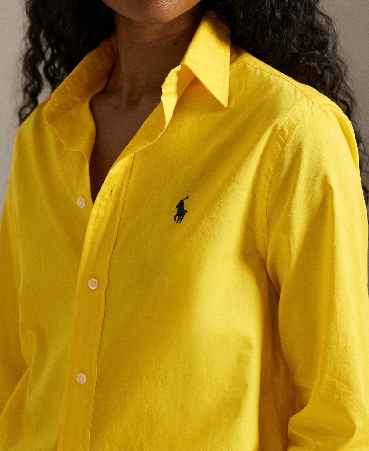 Polo Ralph Lauren Women's Classic-fit Cotton Twill Shirt In Yellow