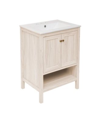 24"  MDF 3-Hole Centerset Sink Top Freestanding Bathroom Vanity