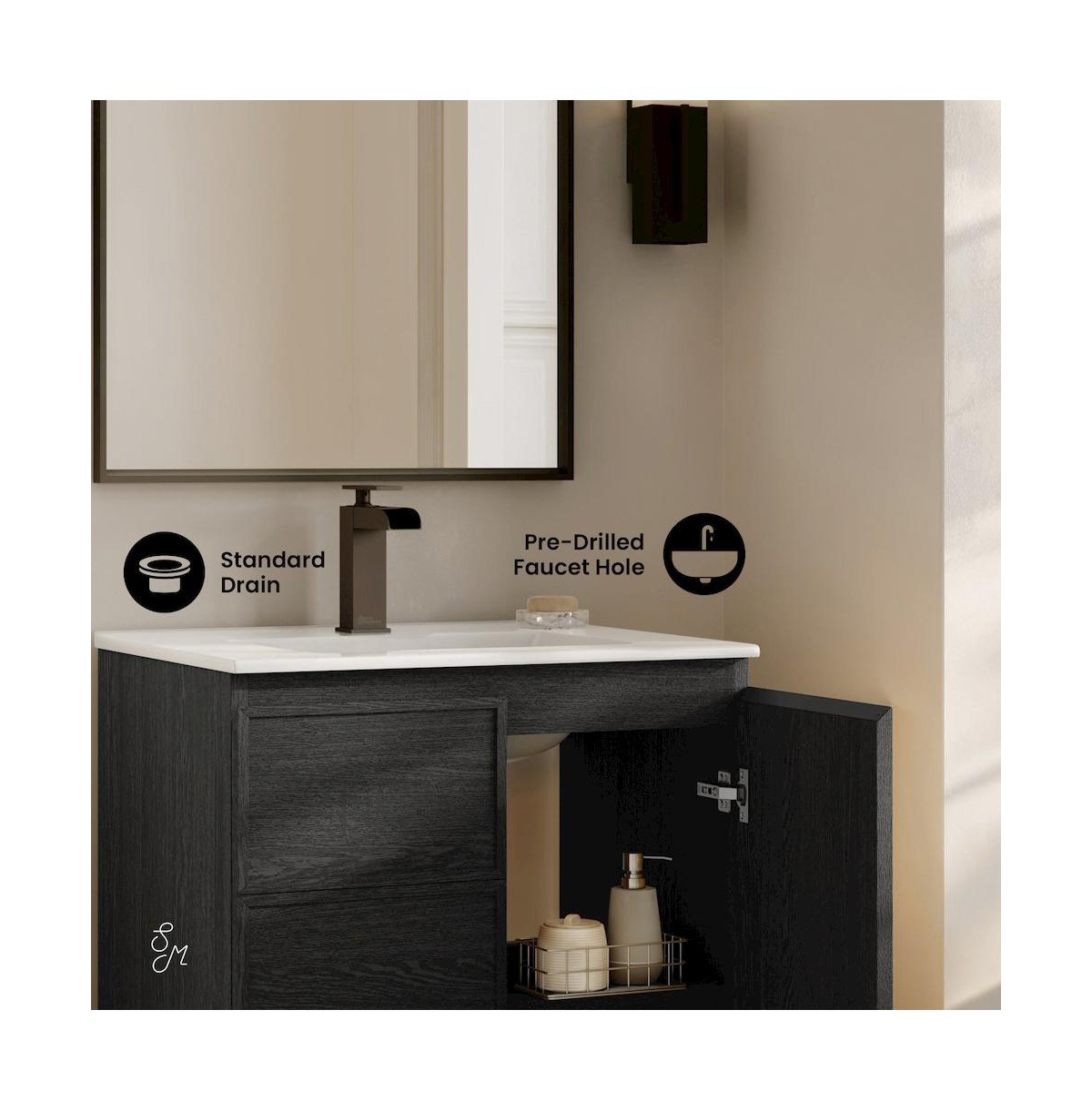 Swiss Madison St. Tropez 24" Freestanding Bathroom Vanity in Oak with Sink Top