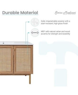 Classe 48" Freestanding Bathroom Vanity in Golden Oak with Sink Top